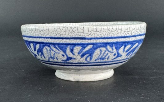 Antique Signed Dedham Pottery Rabbit Crackle Glaze 4.5" Bowl Good Mark