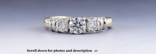 Wonderful Quality 14K 2-Tone Gold & ~.80CT Diamond Ring Size 6.75