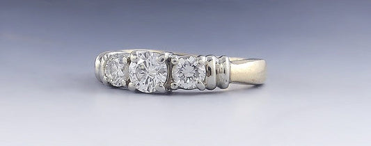 Wonderful Quality 14K 2-Tone Gold & ~.80CT Diamond Ring Size 6.75