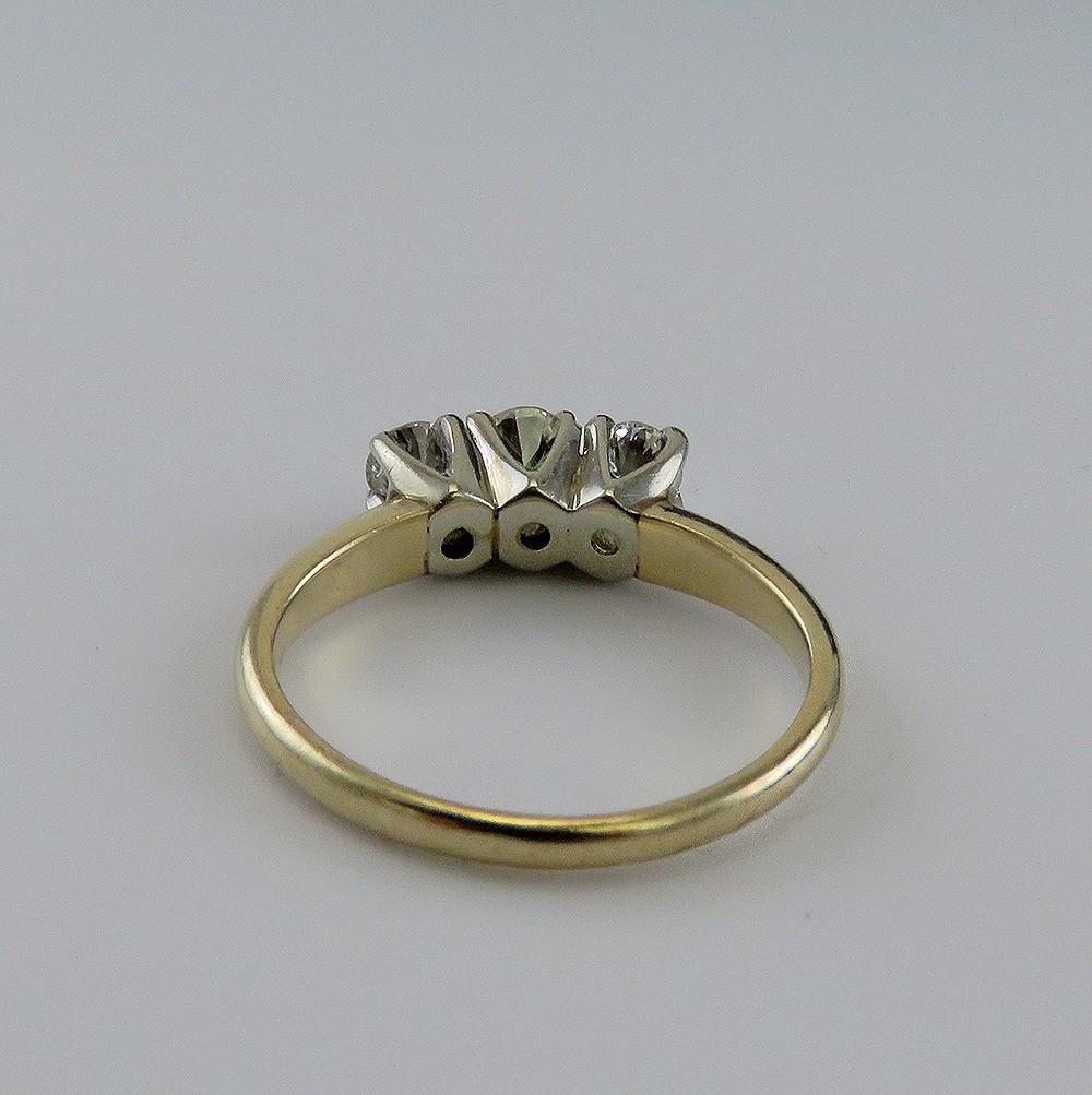 Vibrant 14K Yellow & White Gold 1/2CT Diamond Band Ring Size 6.5