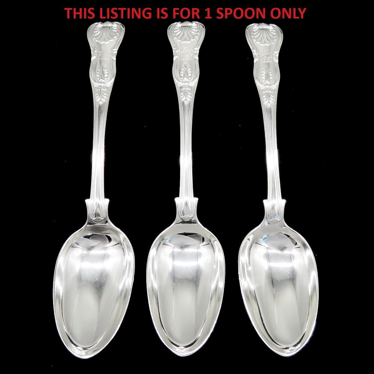 Antique 1832 English Georgian Sterling Silver Kings Eley Large Serving Spoon