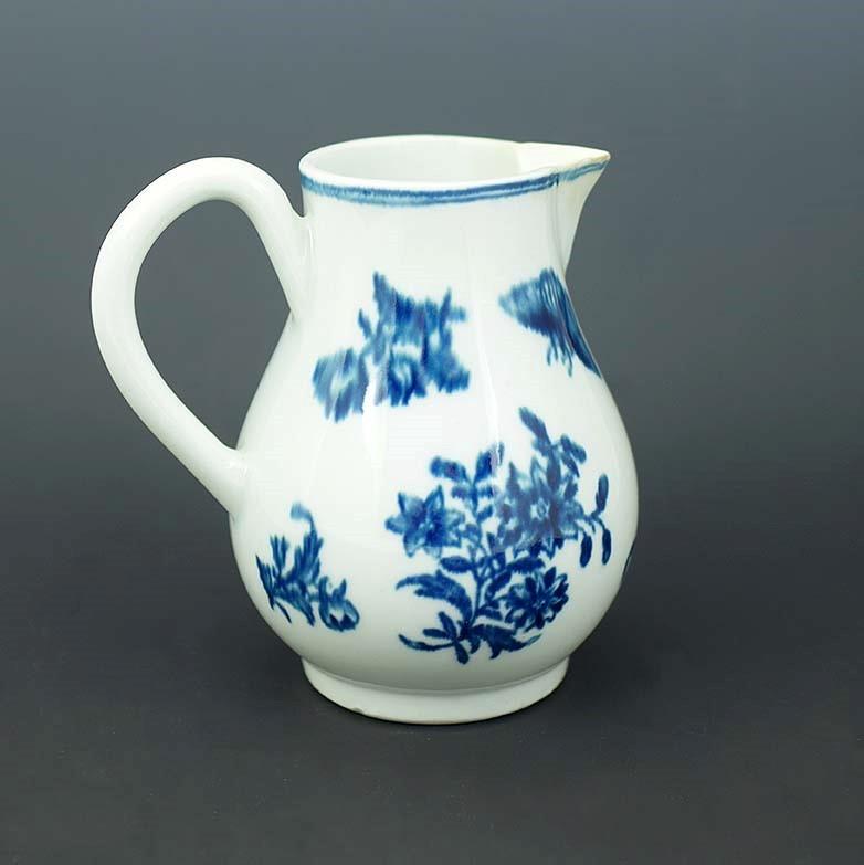 Antique 18th C. Porcelain Worcester English Blue and White Creamer Pitcher
