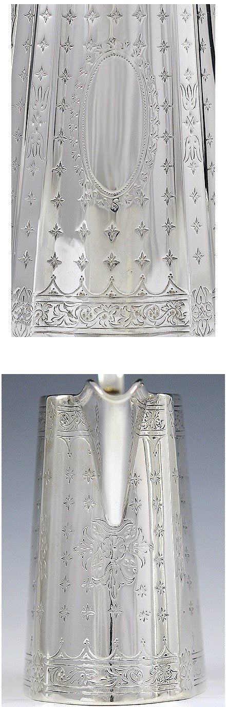 1875 3 pc. English Sterling Silver Tea Set - Coffee Pot Creamer Sugar Bowl