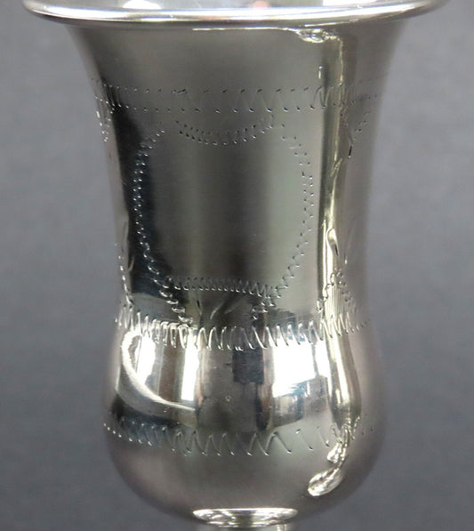 3 Lovely Russian Silver Classical Form Kiddush Cups Hand Engraved No Monos