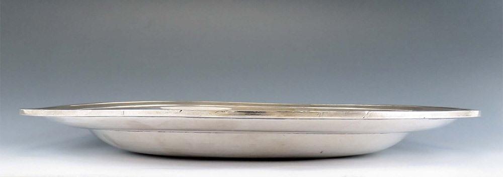 3 Heavy Antique c1800 French 950 Sterling Silver Plates Chargers