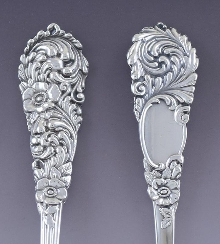 Pristine Set 3 Reed Barton Sterling Silver Trajan Dessert Place Oval Soup Spoons