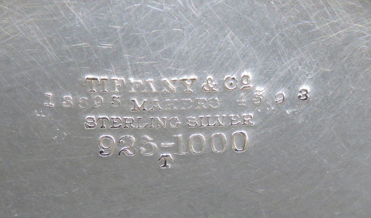 Antique c1895 Tiffany Co Clover Thistle Sterling Silver Candy Dish Bowl 6 1/4"