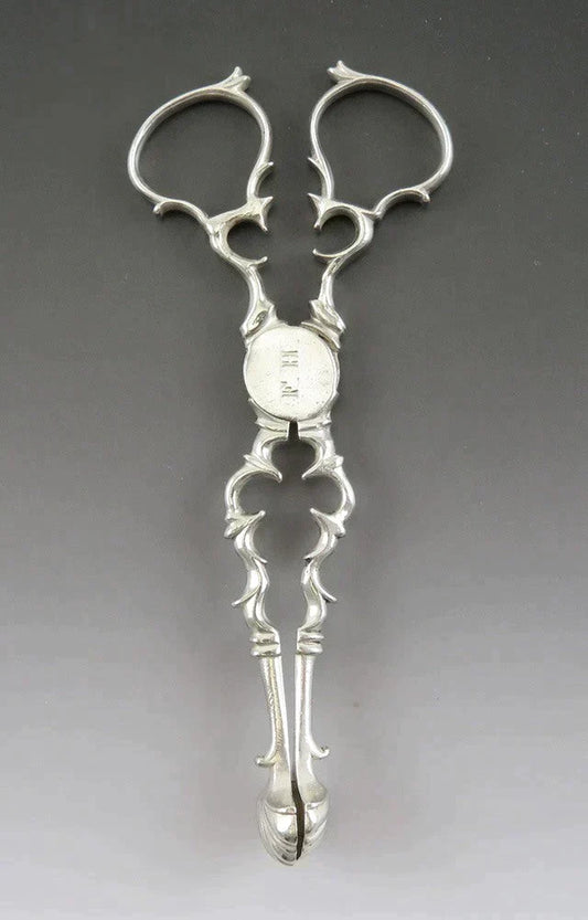 Antique 18th Century American Coin Silver Sugar Nips Scissor Tongs