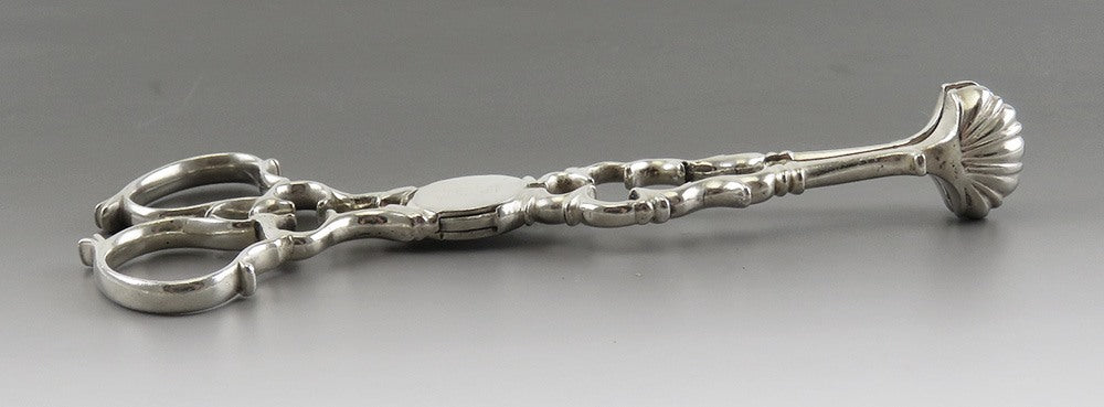 Antique 18th Century American Coin Silver Sugar Nips Scissor Tongs