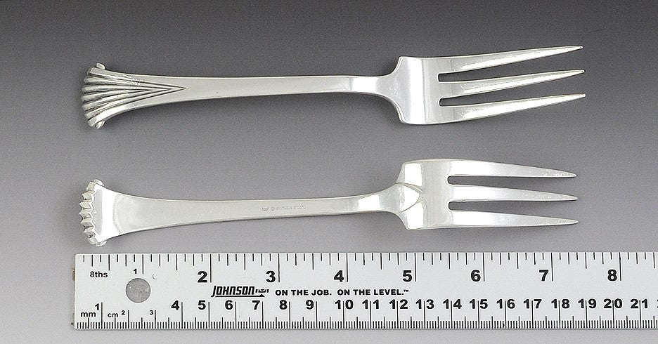 4 Tuttle Onslow Pattern Sterling Silver Forks - 7 3/8 Inches Long RWR Marks