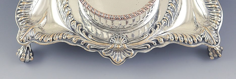 Late 1700s Fine Old Sheffield Silver Plate Desk Set Sander Inkwell Tray