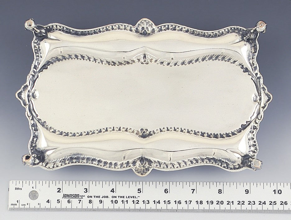 Late 1700s Fine Old Sheffield Silver Plate Desk Set Sander Inkwell Tray