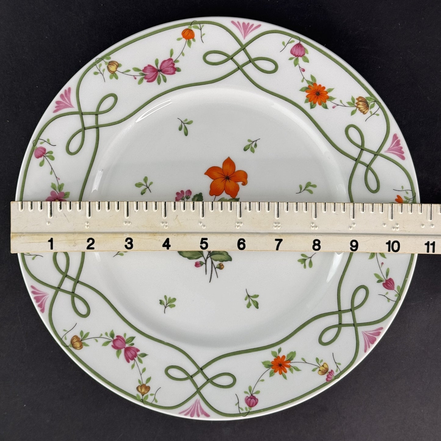 Set 4 Raynaud Ceralene Limoges Porcelain Guirlandes 10 5/8" Dinner Plates (2/2)