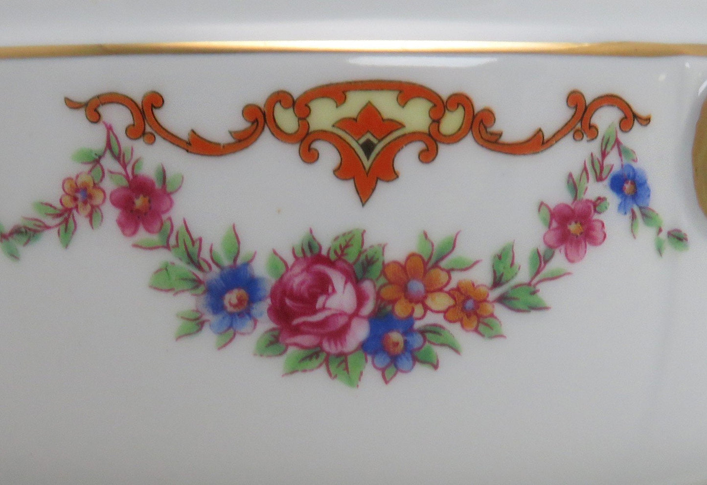 Large Czech Epiag 9561 Floral Covered Entree Serving Dish