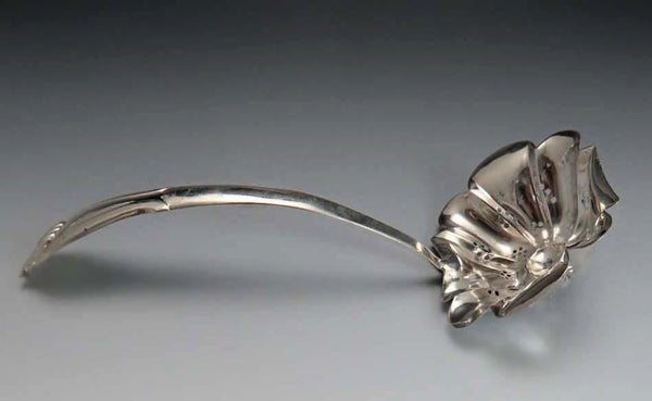Antique Dutch 833 Silver Classical Pierced Berry Ladle