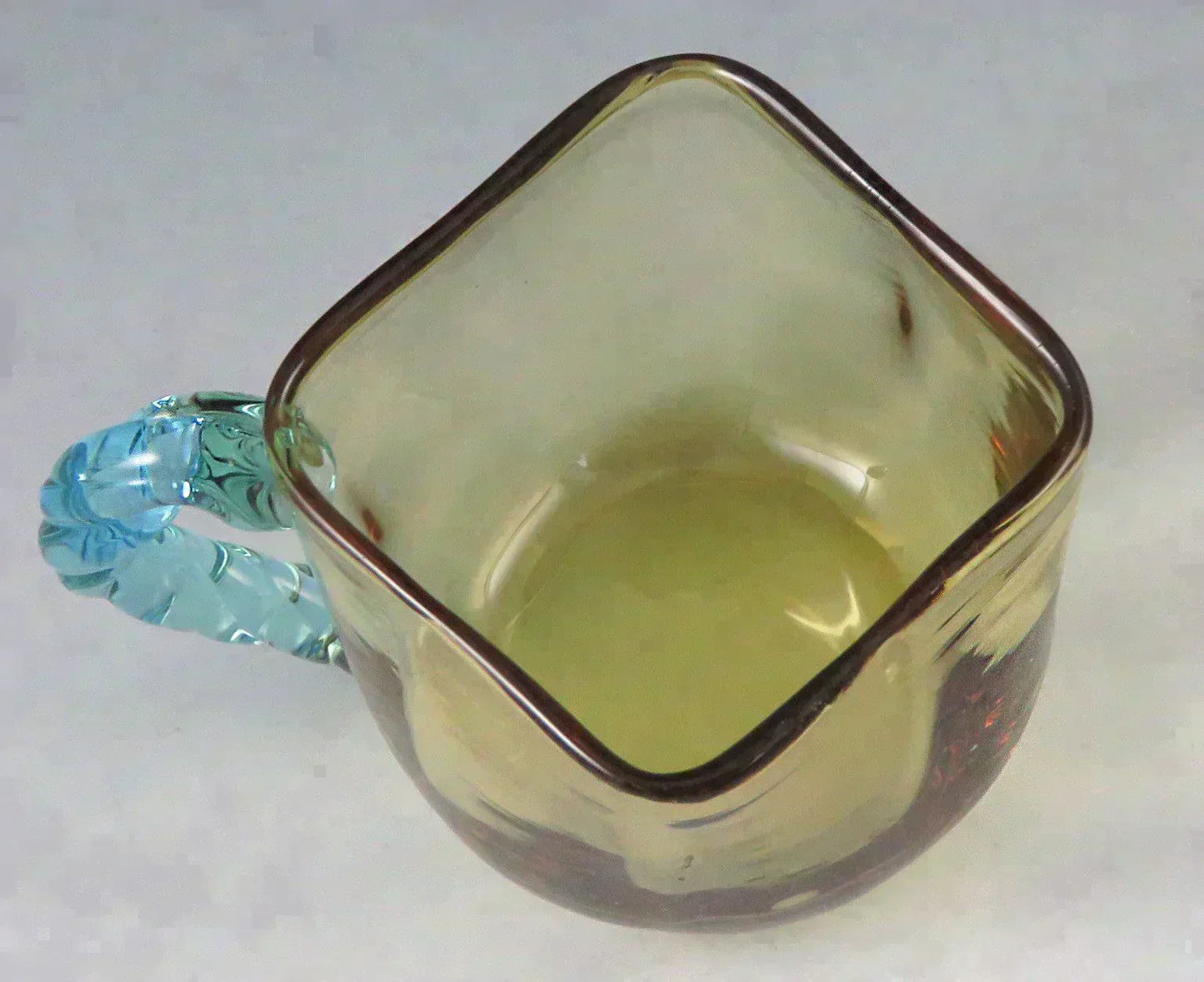 4 Unique Victorian European Cube/Box Form Cordial or Shot Glasses w/ Rope Handle