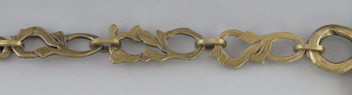 Vintage Artisan Gilt Silver Mtorolite Sea Motif 2 Pc Sash-Style Belt Clasp