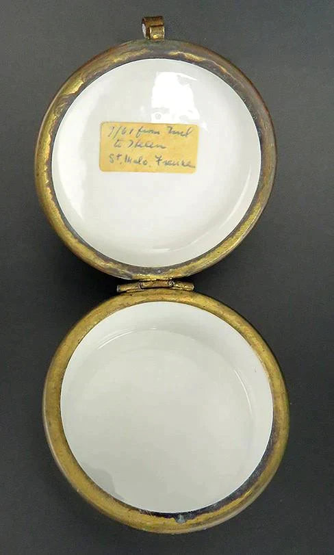 Fab Antique French Porcelain Handpainted Angelica Kauffman Trinket Box