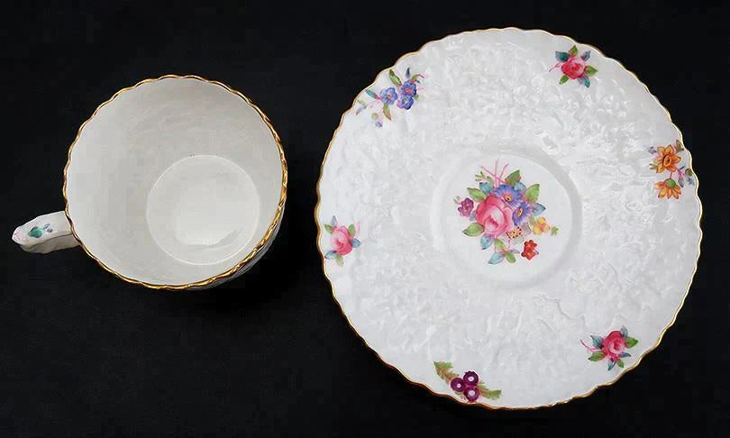 24pc Set Copeland Spode Dresden Rose Savoy Porcelain Demitasse Cups & Saucers