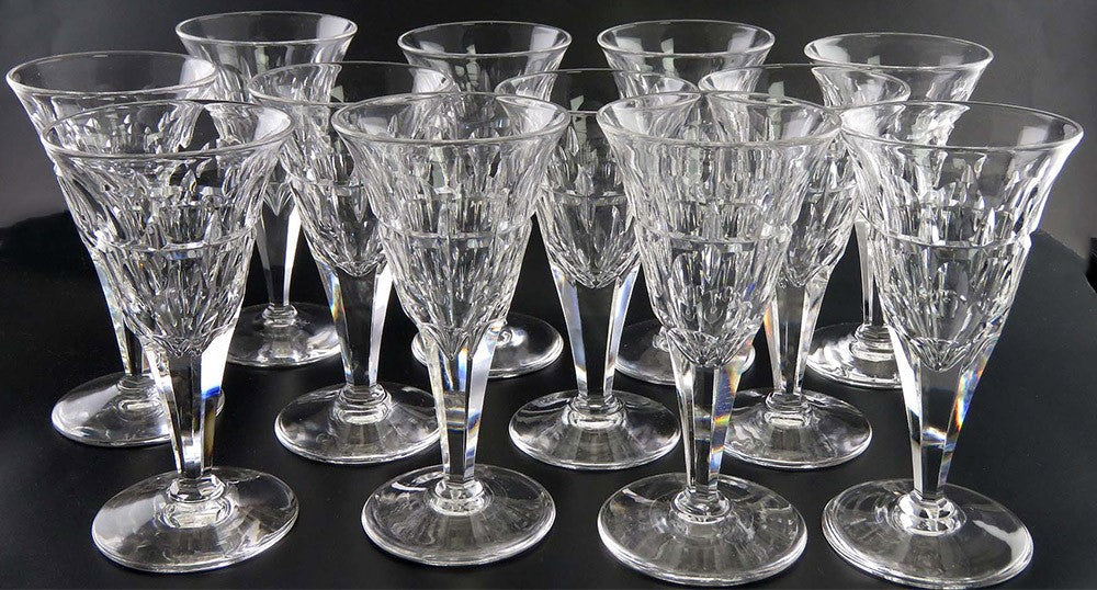 4 Fantastic Cut Glass Stuart Clifton Park Sherry Trumpet Glasses