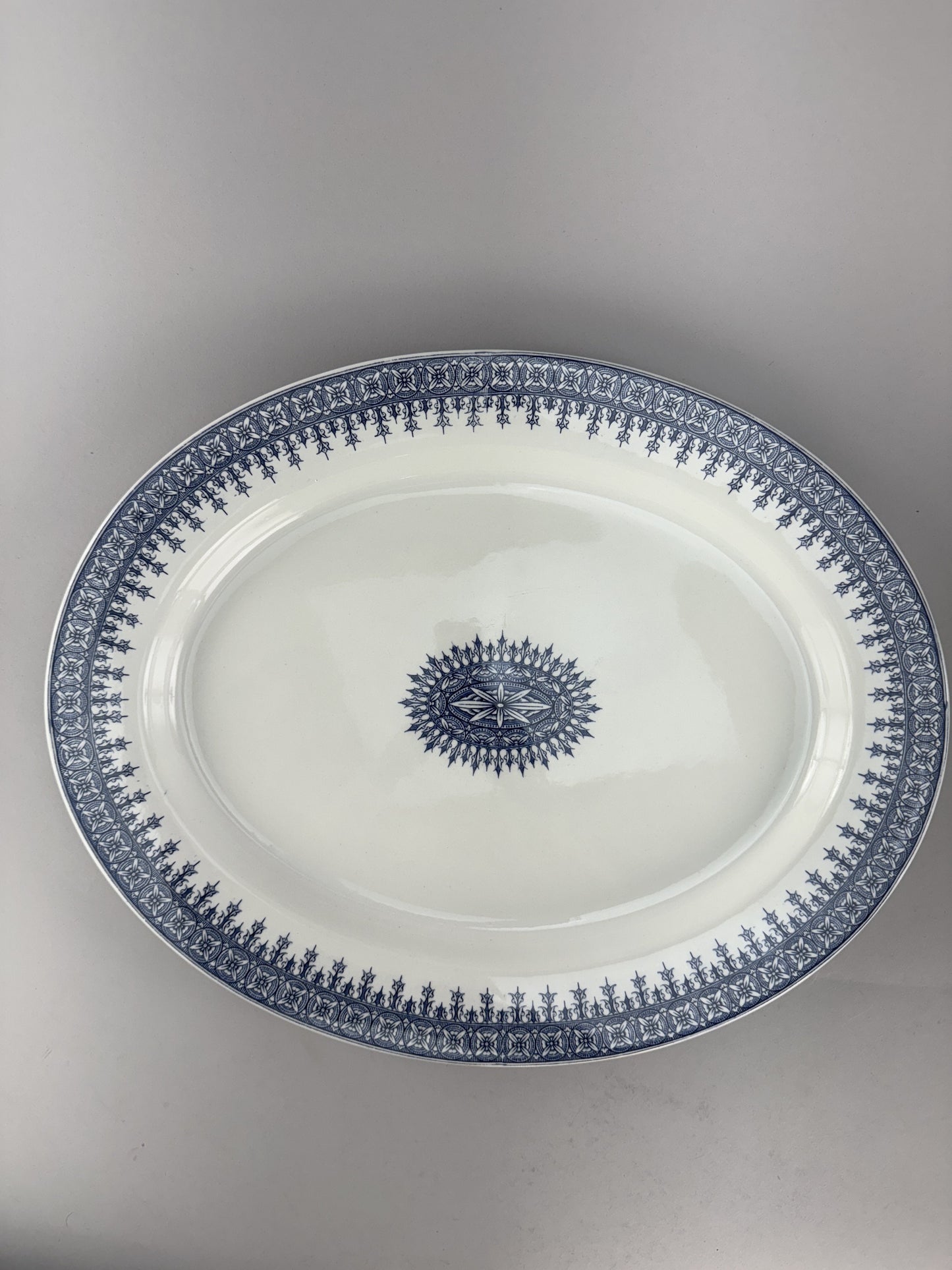 Antique Large Oval 1890 Royal Worcester Serving Platter Blue and White