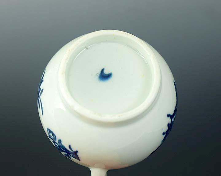 Antique 18th C. Porcelain Worcester English Blue and White Creamer Pitcher