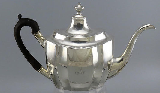 c1800 Early American Coin Silver 4pc Tea Set by John and Joel Sayre M Mono