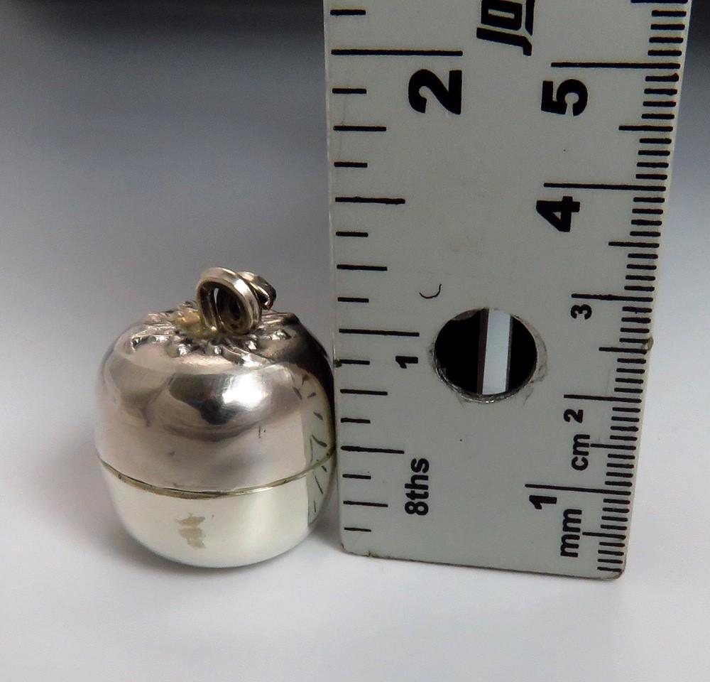 Mid/late 1800s European Silver Gourd Melon Fruit Form Box