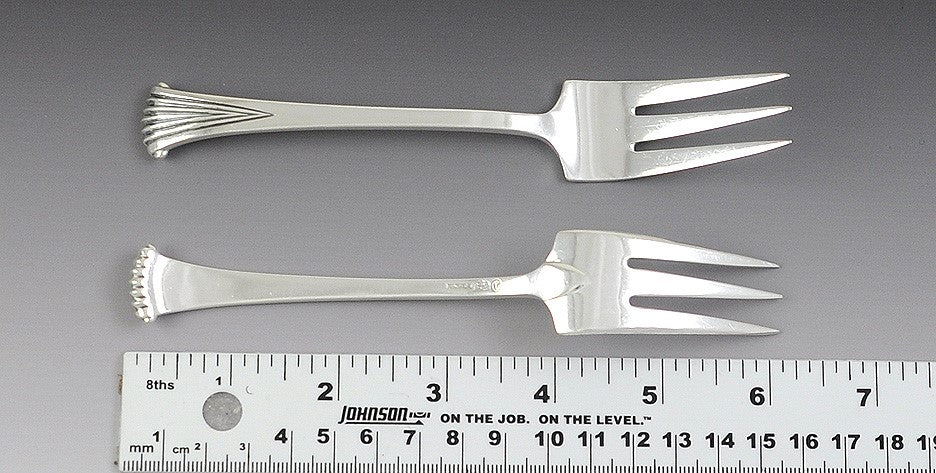 10 Tuttle Onslow Pattern Sterling Silver Salad Forks - 6 1/4 inches long HT Mark