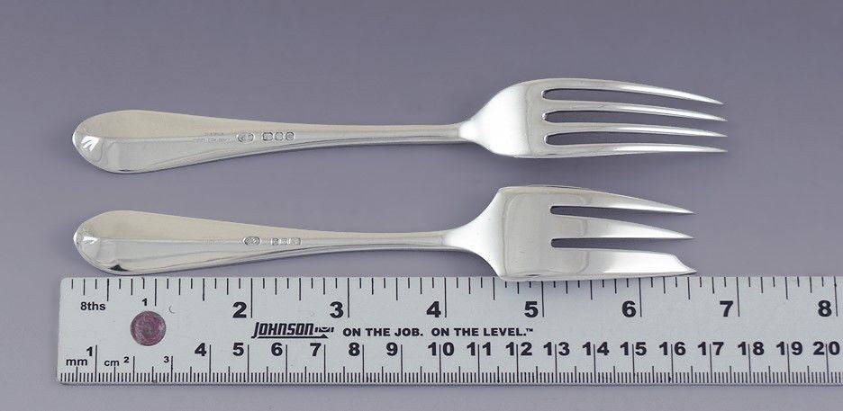 Nice Group 4 James Robinson Sterling Silver Irish Rib Salad / Fish Forks