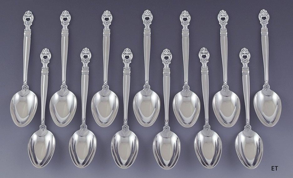 Great set 13 Towle Sterling Silver Monte Cristo Montecristo Teaspoons