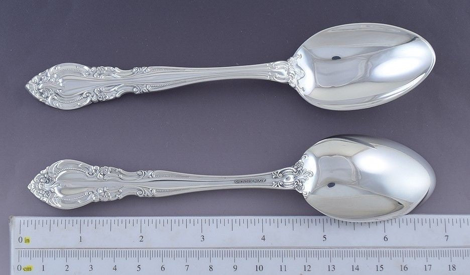 Great set 5 Alvin Sterling Silver Vivaldi Place Dessert Oval Soup Spoons