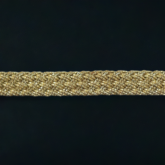 Modern 18K Yellow Gold Braid Form Chain Bracelet
