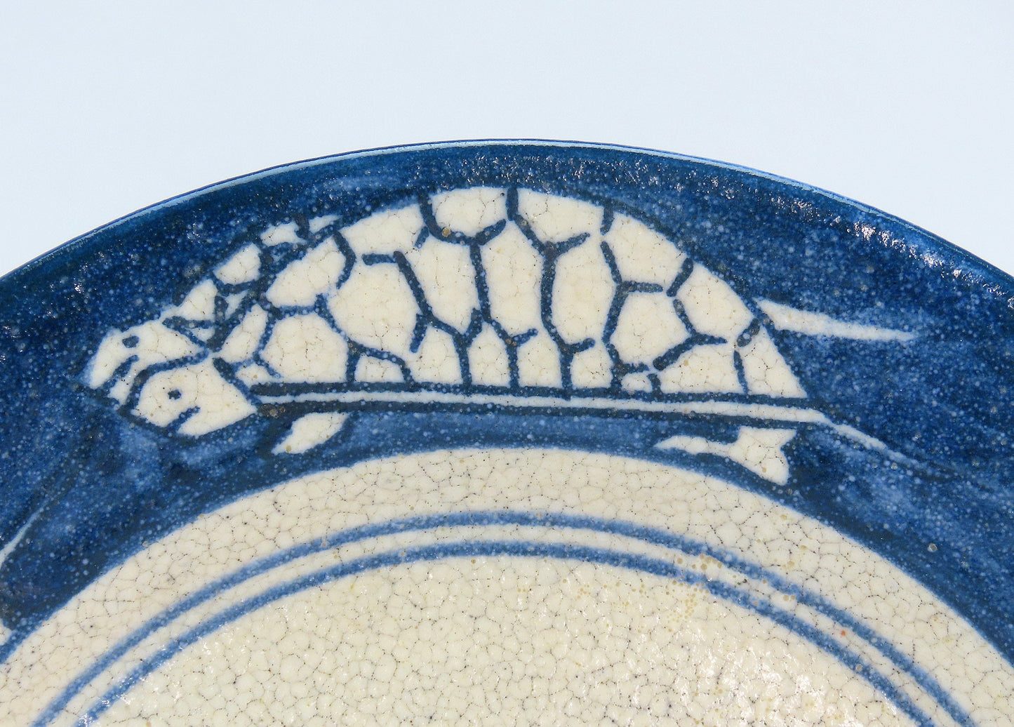 Antique Old Dedham Pottery Turtle Pairs Pattern Bread Plate Small 6”