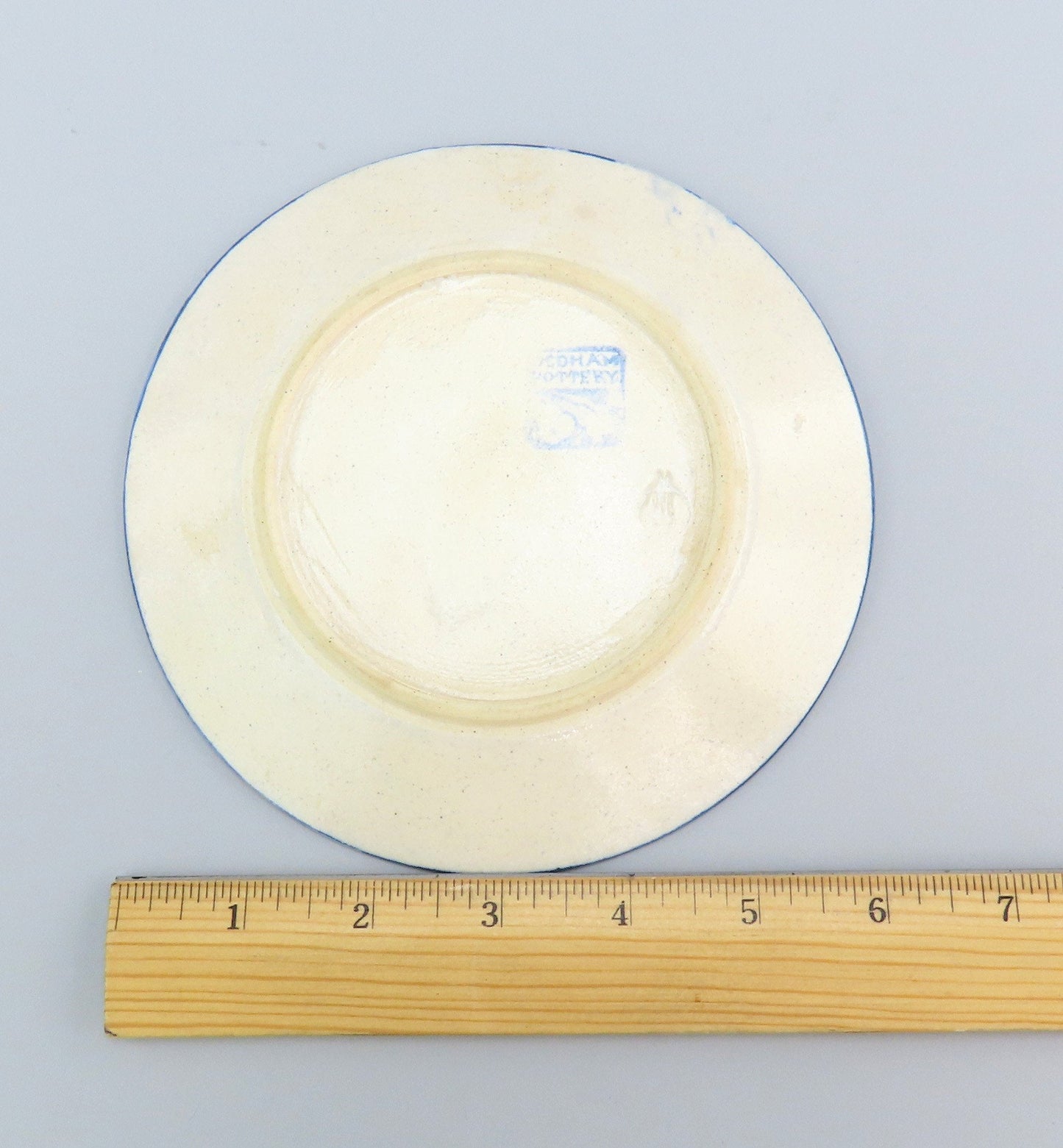 Antique Old Dedham Pottery Turtle Pairs Pattern Bread Plate Small 6”