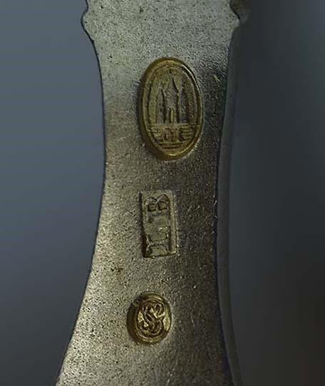 1901 Beautiful 833 Silver Danish Serving Spoon w/ Mythological Dragon Handle