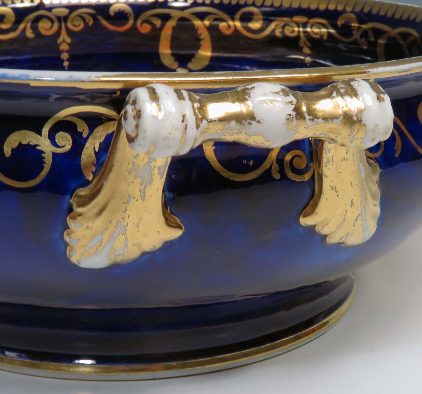 Beautiful 1750's-1770's Antique French/English Porcelain Blue Flower Bowl