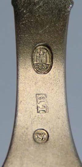 1903 Danish .826 Silver Dragon Handle Serving Spoon