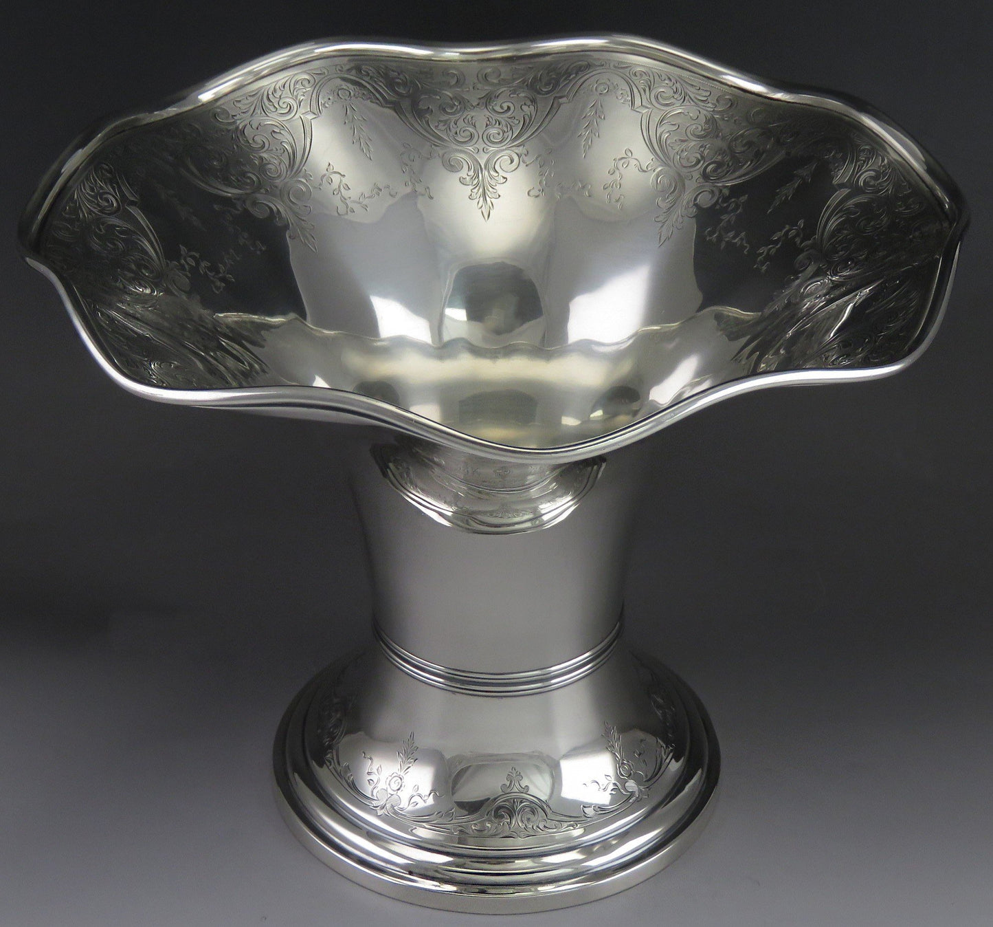Ornate Antique 1917 Gorham Sterling Silver Engraved Vase