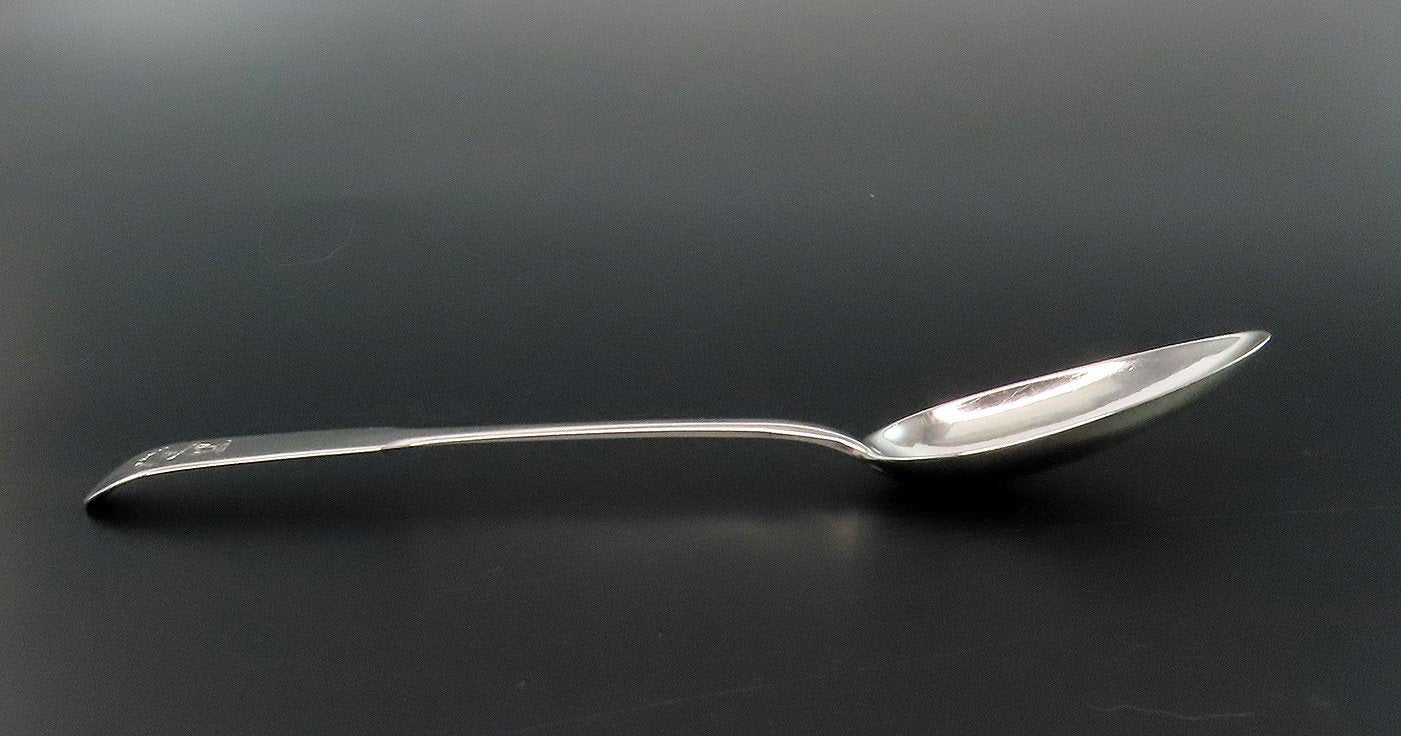 5 Scottish Sterling Silver Spoons Wood Family Crest DEFEND 7 inches