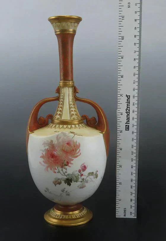 Antique c1890 Victorian Royal Doulton Burslem Tall Porcelain Flower Vase or Urn