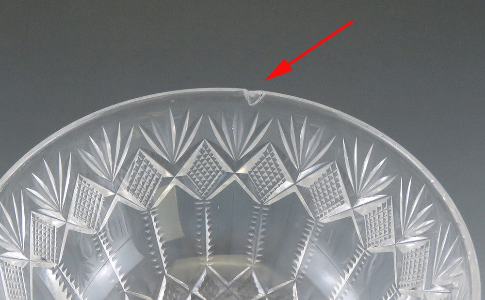4 Antique c1890 American Brilliant Period Cut Crystal Glass Dessert/Fruit Bowls