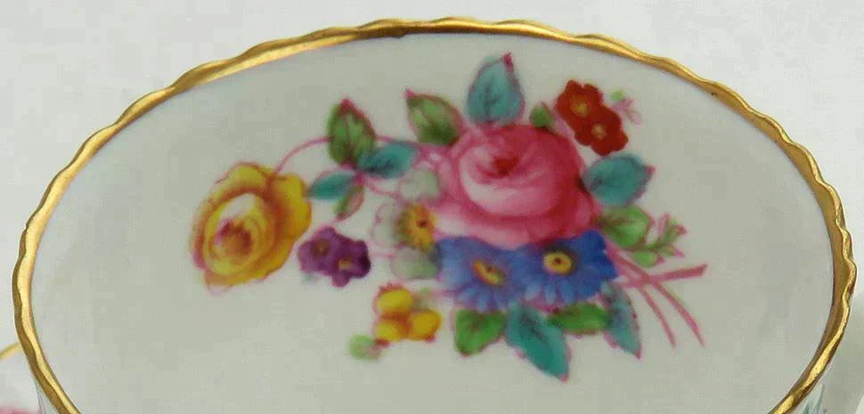 24pc Set Copeland Spode Dresden Rose Savoy Porcelain Demitasse Cups & Saucers