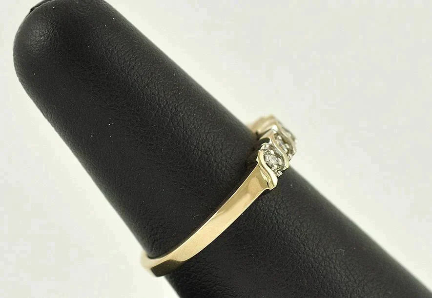 Lovely Genuine Diamond and 14K Yellow Gold Ring/Brand Size 6.5