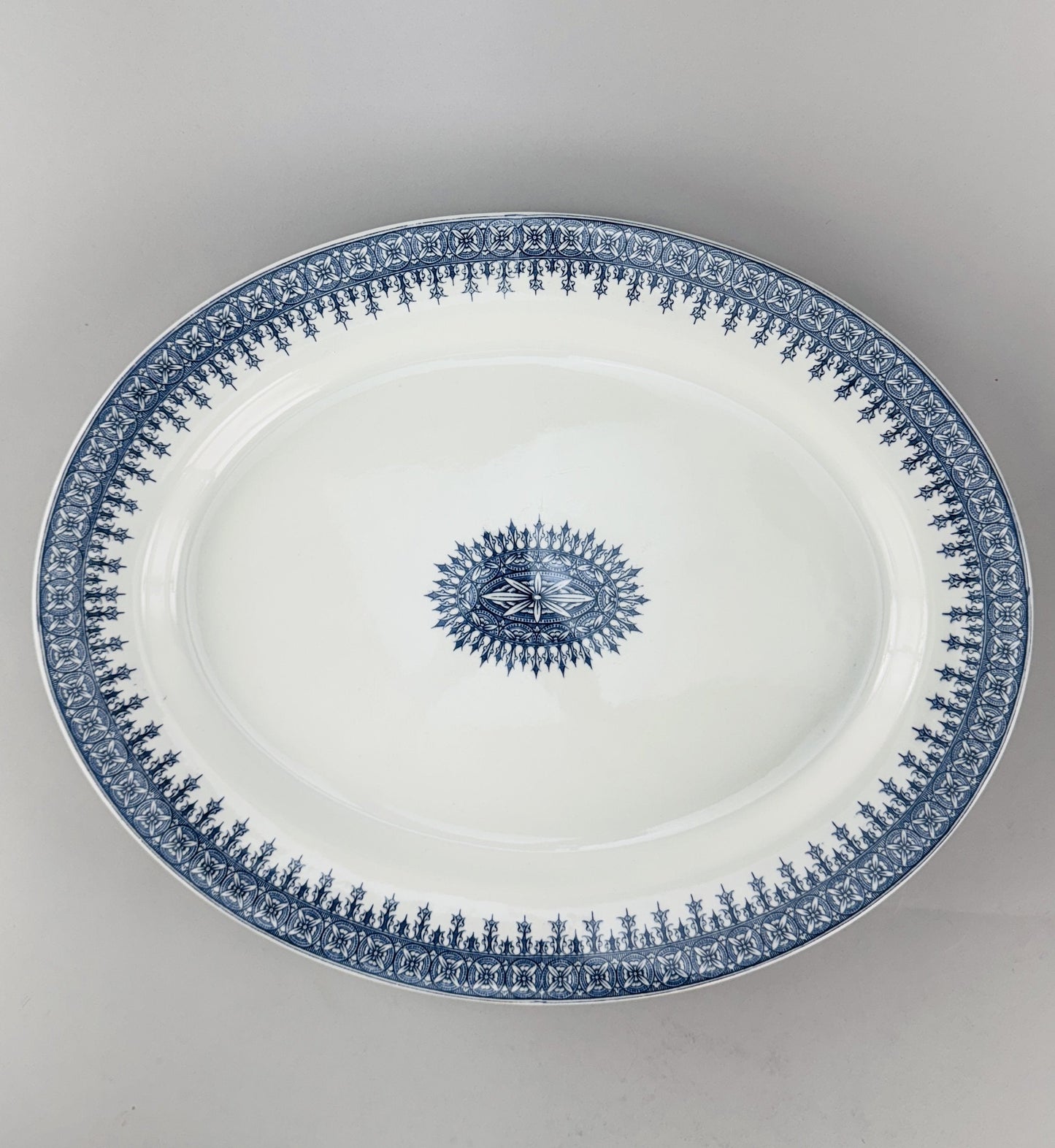Antique Large Oval 1890 Royal Worcester Serving Platter Blue and White