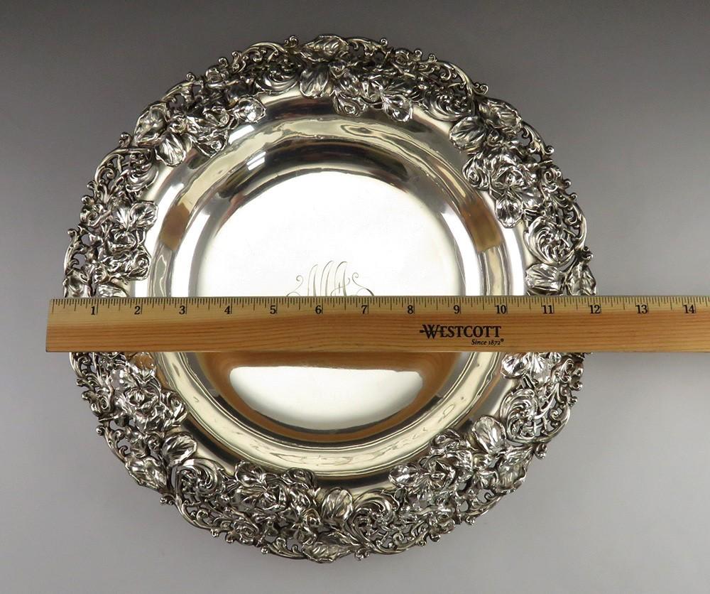 Gorgeous Antique c1900 Sterling Silver Gorham Openwork Floral Centerpiece Bowl