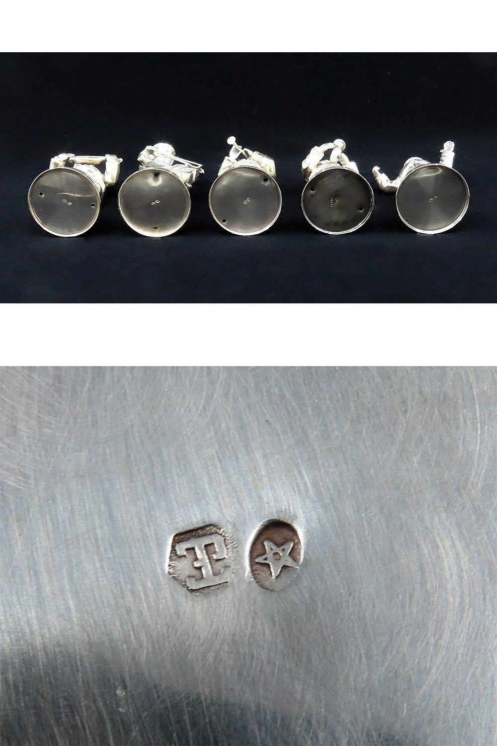 Charming VTG Spanish Silver 5pc Band Musician Figurines