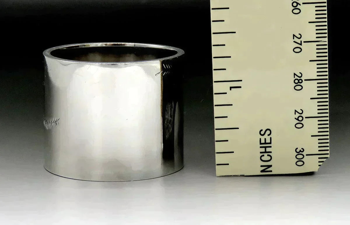 Pretty American Sterling "Edmond" mono Engraved Napkin Ring c. 1890s