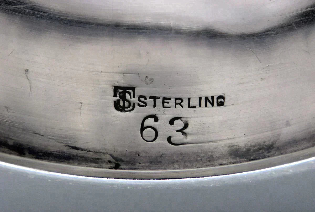 Pretty American Sterling "Edmond" mono Engraved Napkin Ring c. 1890s
