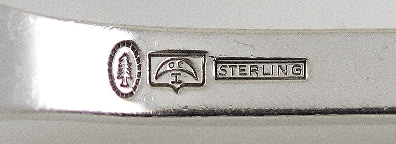 2 Tuttle Onslow Pattern Sterling Silver Forks - 7 3/8 inches long, marked DE